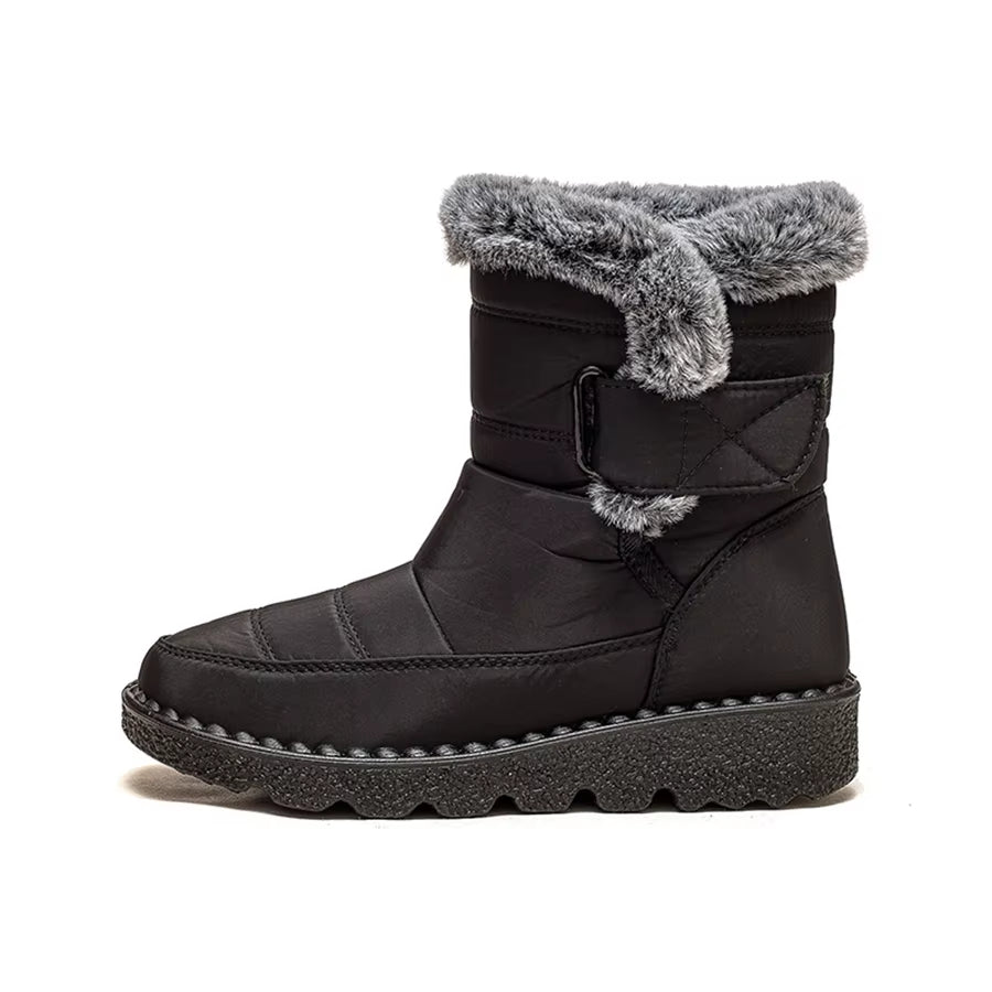 Stylish Women's Snow Boots - Fashionable Mid-Calf Winter Footwear with Plush Comfort
